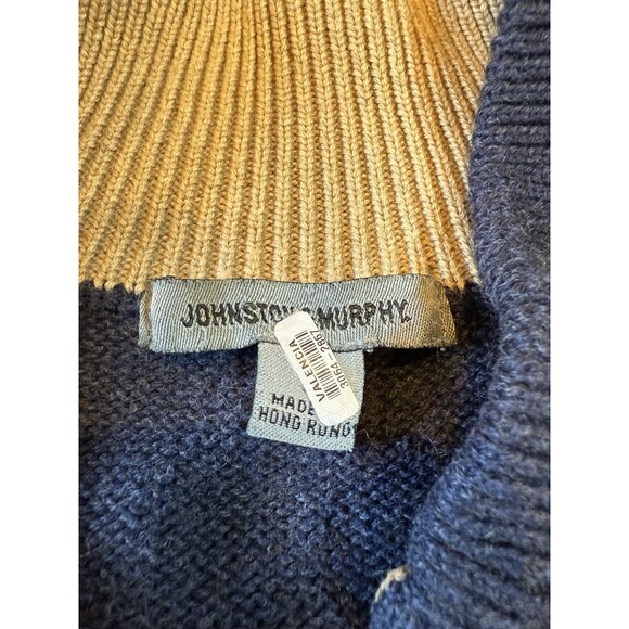 Johnston & Murphy Full Zip Sweater Knit Jacket Blue Sweatshirt Mens Size XL - Picture 7 of 15